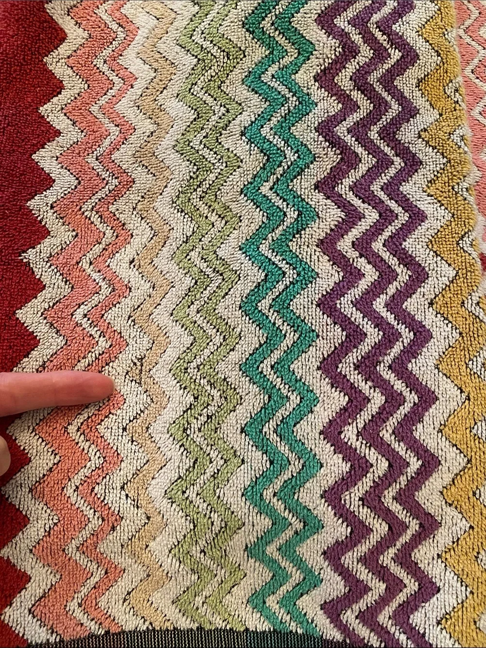 Missoni RUFUS Zigzag Towel - Orange, Pink, Purple, Yellow, Green, Burgundy